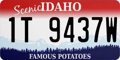 ID license plate 1T9437W