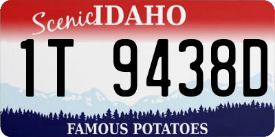 ID license plate 1T9438D
