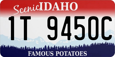 ID license plate 1T9450C