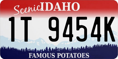 ID license plate 1T9454K