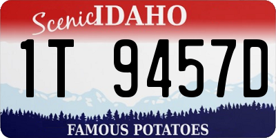 ID license plate 1T9457D