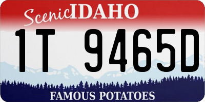 ID license plate 1T9465D