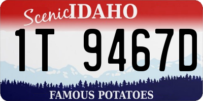 ID license plate 1T9467D
