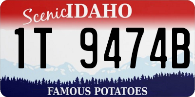 ID license plate 1T9474B