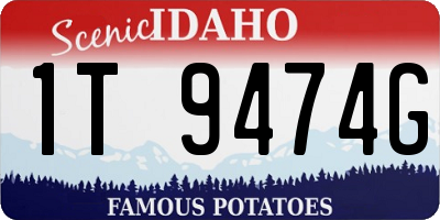ID license plate 1T9474G