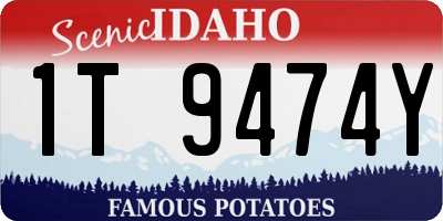 ID license plate 1T9474Y
