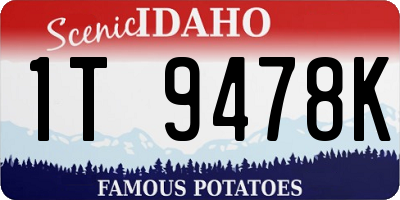 ID license plate 1T9478K