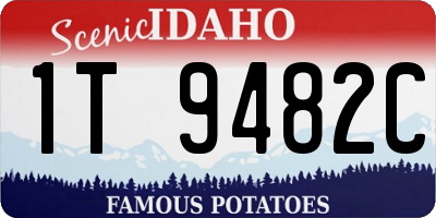 ID license plate 1T9482C