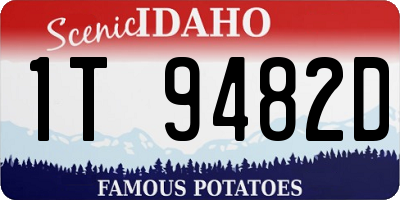ID license plate 1T9482D