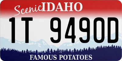 ID license plate 1T9490D