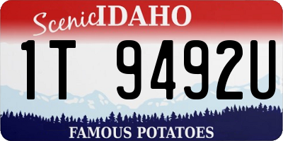 ID license plate 1T9492U