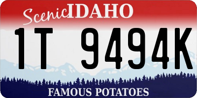 ID license plate 1T9494K