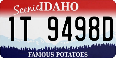 ID license plate 1T9498D