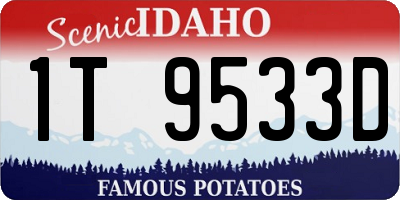 ID license plate 1T9533D
