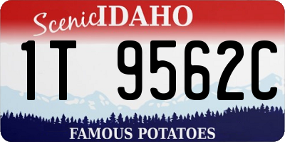 ID license plate 1T9562C
