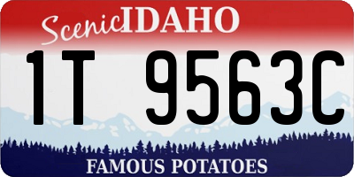 ID license plate 1T9563C