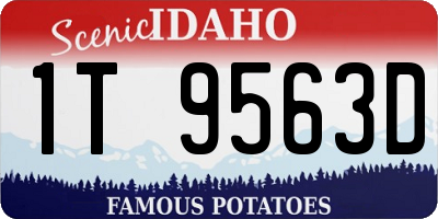 ID license plate 1T9563D