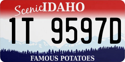 ID license plate 1T9597D