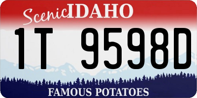 ID license plate 1T9598D