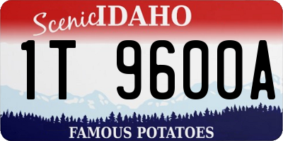 ID license plate 1T9600A