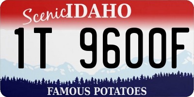 ID license plate 1T9600F