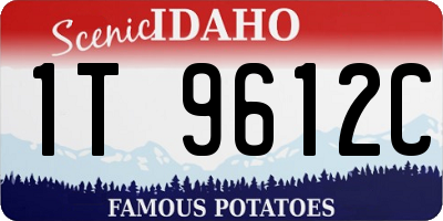 ID license plate 1T9612C