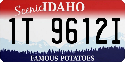 ID license plate 1T9612I