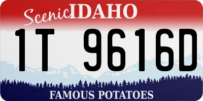 ID license plate 1T9616D