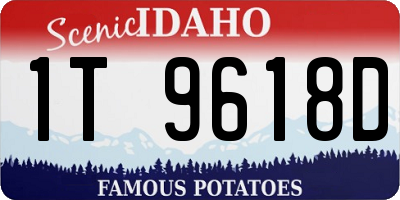 ID license plate 1T9618D