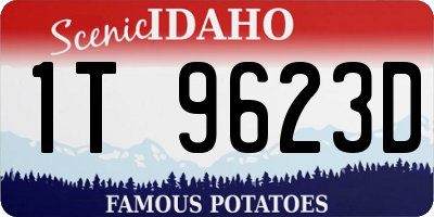 ID license plate 1T9623D