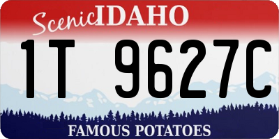 ID license plate 1T9627C