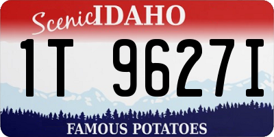 ID license plate 1T9627I