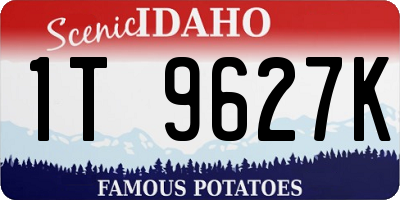 ID license plate 1T9627K