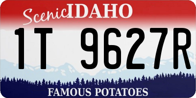 ID license plate 1T9627R