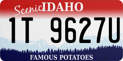 ID license plate 1T9627U