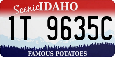 ID license plate 1T9635C