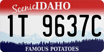 ID license plate 1T9637C