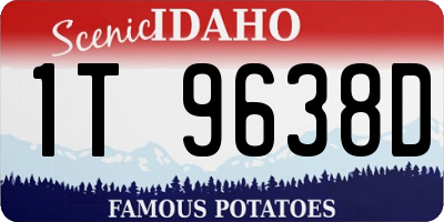 ID license plate 1T9638D