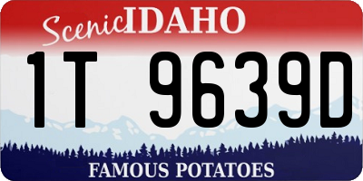 ID license plate 1T9639D