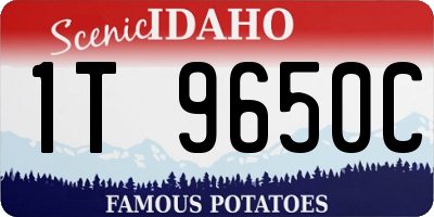 ID license plate 1T9650C