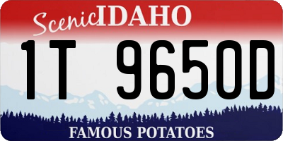 ID license plate 1T9650D