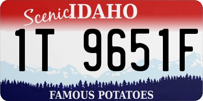 ID license plate 1T9651F