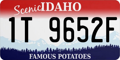 ID license plate 1T9652F