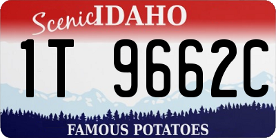 ID license plate 1T9662C