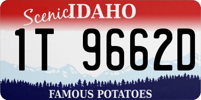 ID license plate 1T9662D