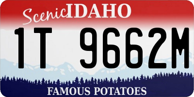 ID license plate 1T9662M