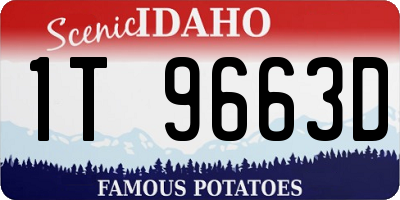ID license plate 1T9663D