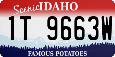 ID license plate 1T9663W
