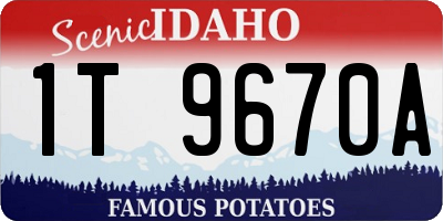 ID license plate 1T9670A