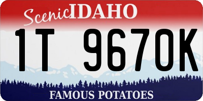 ID license plate 1T9670K